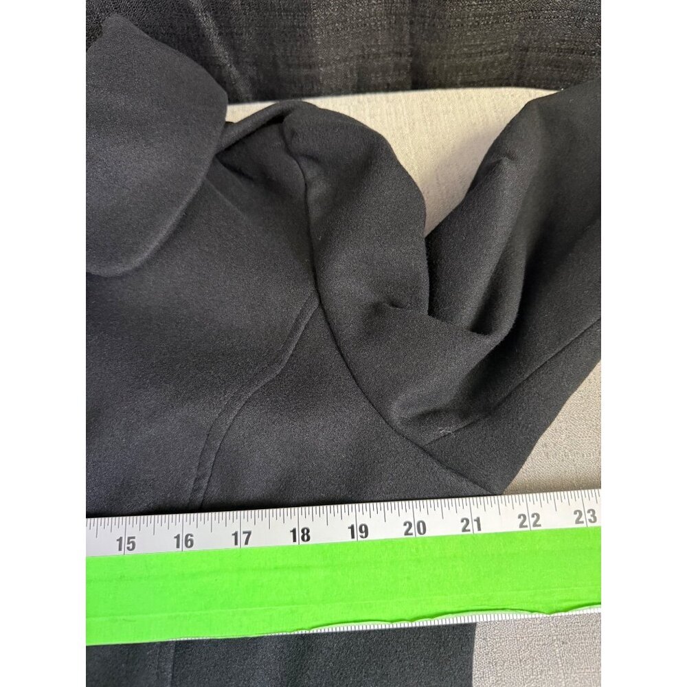 PINK ENVELOPE Womens Long Sleeve Button Front PeaCoat Jacket Black Hooded - Picture 10 of 13